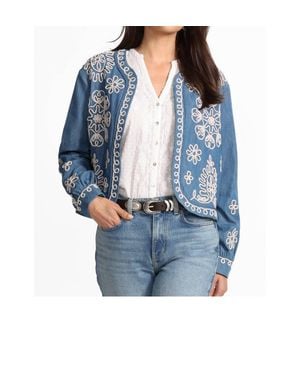 Johnny Was Soutache Bolero Jacket - Blue