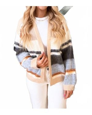 Mystree Color Blocked Sweater Open Cardigan - Multicolor