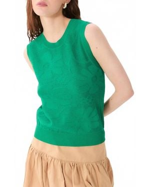 DELUC Icaria Jacquard Sweater Tank - Green