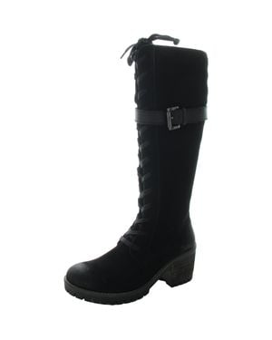 Vintage Foundry Naomi Zipper Leather Knee-High Boots - Black
