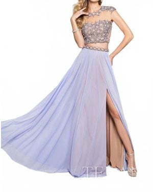 Terani Elegant Beaded Evening Gown - Purple