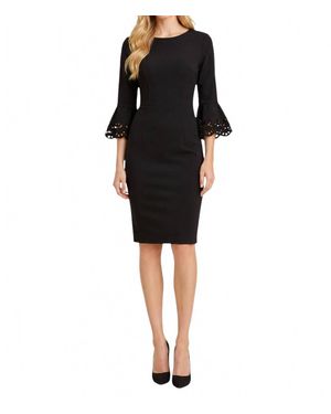 Allen Kay Pearl Semi Sleeve Dress - Black