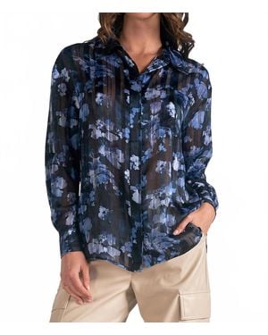 Elan The Watercolor Blouse - Blue