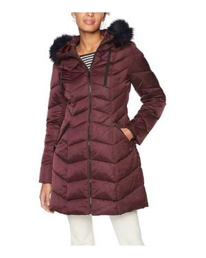 Tahari faux fur trim puffer coat deals