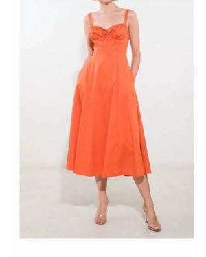 FREEMARKET Stella Bustier Midi Dress - Orange