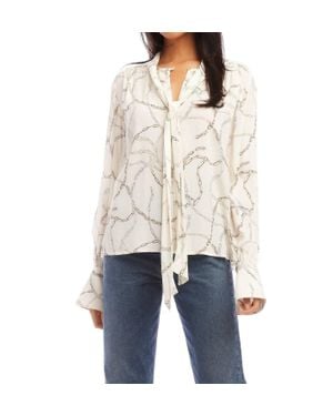 Fifteen Twenty Tie Neck Top - White