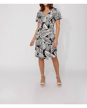 FRANK LYMAN Floral Wrap V-Neck Dress - Multicolor