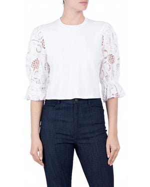 Cinq À Sept Paisley Carmine Top - White