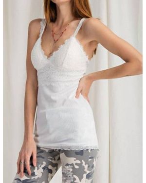 Easel Laced Bralette Cami - White