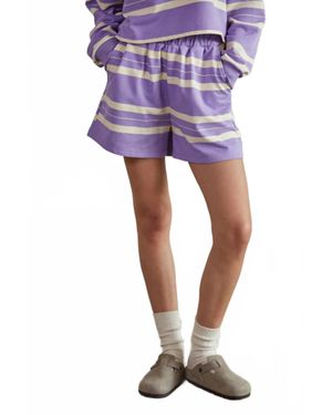 By Together Dakota Striped Shorts - Purple