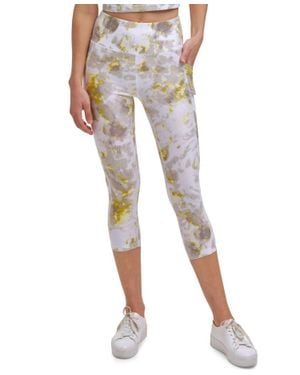 Calvin Klein Performance Printed Cropped Leggings - Black