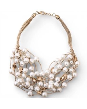 Bijoux Envie Coastal Chunky Pearl Necklace - Metallic
