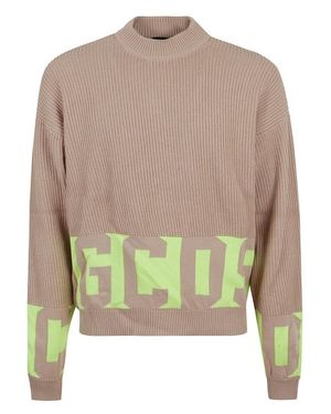Gcds Cotton Sweater With Bold Logo Accents And Comfortable Fit - Green