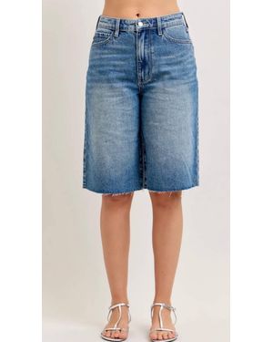 Judy Blue High Waist Rigid Magic Jorts - Blue