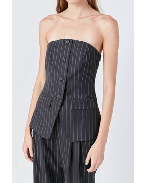 Grey Lab Strapless Vest Top - Blue