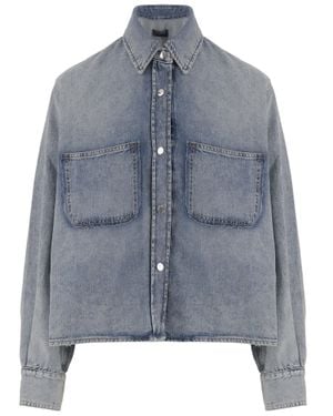 Haikure Denim Shirt With Classic Collar - Blue