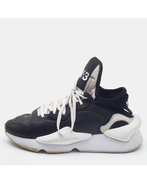 Y-3 Leather And Fabric Kaiwa Sneakers - Blue