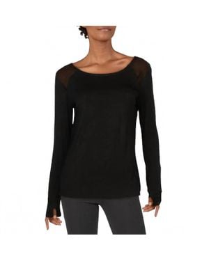 Nicole Miller Sport Splitback Activewear Top - Black