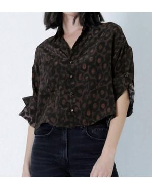 Karina Grimaldi Animal Malaga Print Shirt - Black