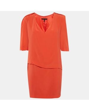 Maje Silk V-Neck Mini Dress - Red