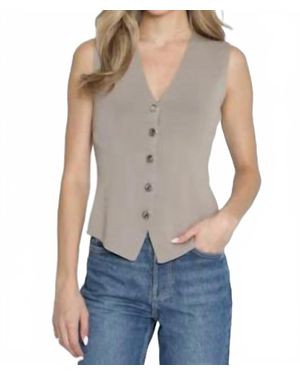 Drew Juno Button Front Vest - Blue