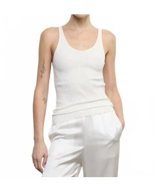 Enza Costa Military Rib Slim Tank Top - White