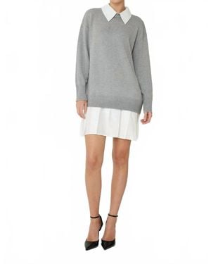 JS71 Poppy Sweater Mini Dress - Gray