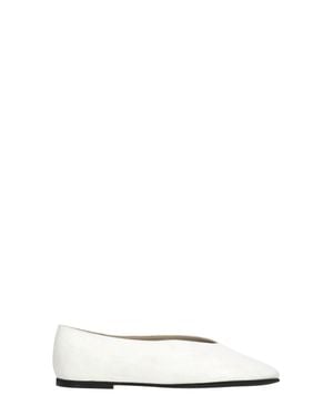 Poeve Ivory Porto Leather Flats - White