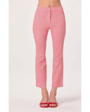Astr Alma Gingham Kick Flare Cropped Pants - Pink
