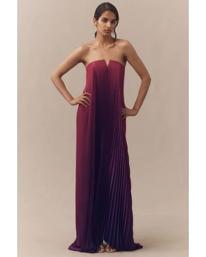 L'idée Tie Strapless Maxi Gown - Brown