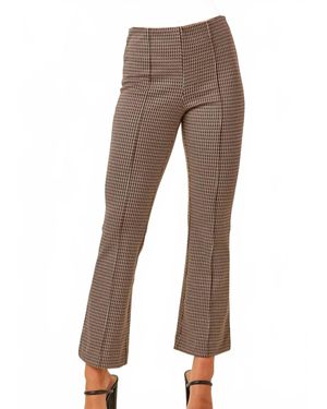 Day + Moon Checker Knit Pants - Brown