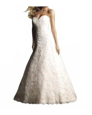 Allure Bridals Strapless Sweetheart Lace Wedding Dress - Natural