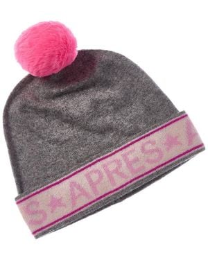 Brodie Cashmere Apres Pom Pom Cashmere Hat - Pink