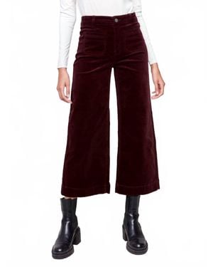Charlie b Patch Pocket Corduroy Flare Pants - Red