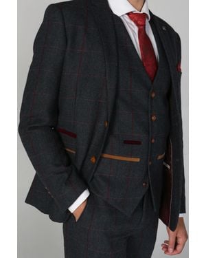 Paul Andrew Madrid Check Tweed Waistcoat - Black