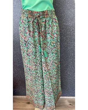 Yolly Paisley Pull On Wide Leg Pants - Green