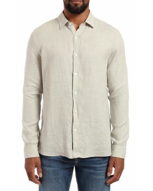 Mavi Long Sleeve Button Down Linen Shirt - Natural