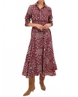Alix Of Bohemia Aelin Panel Silk Dress - Red