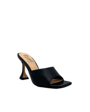 Exe' Bianca Wide-Band Sculptural Heels - Black