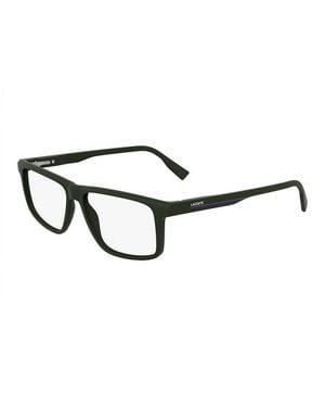 Lacoste Eyeglasses Rectangle Full Rim, Matte Frame And Clear Demo Lenses Lens L2959301 - Black