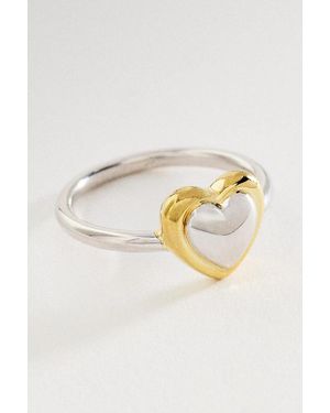 Ana Luisa Camelia Heart Ring - Metallic