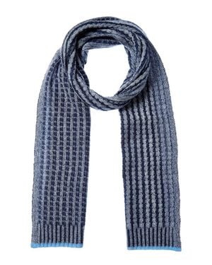 Forte Cashmere Plaited Baby Cable Cashmere Scarf - Blue