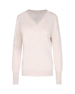 Ma'ry'ya Virgin Wool And Cashmere Knit Sweater - White