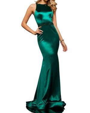 Sherri Hill Metallic Mermaid Gown - Green