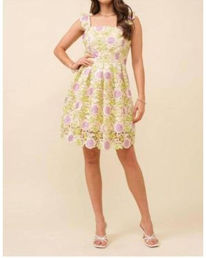 Just Me Cactus Flowers Mini Dress - Natural
