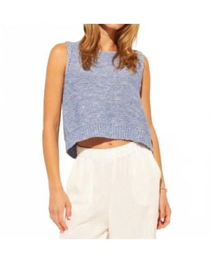 John + Jenn Martino Tie Back Sleeveless Sweater - Blue