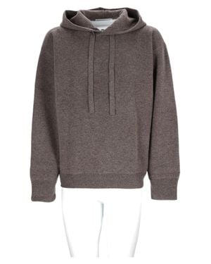 Studio Nicholson Hooded Drawstring Wool-Cashmere Sweater - Gray