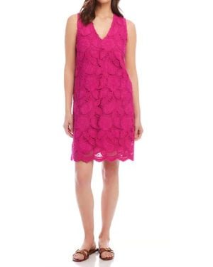 Karen Kane Lace Shift Dress - Pink