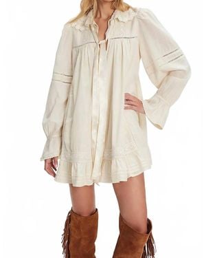 Free People 5 O'Clock Tea Time Mini Dress - Natural