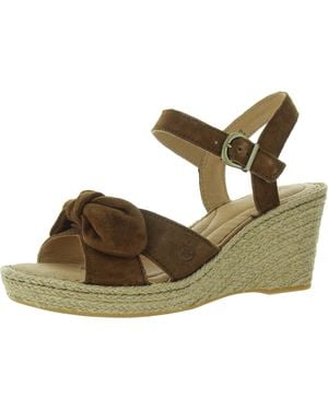 Born Solid Leather Wedge Sandals - Brown